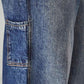 Men's Blue Extra Baggy Fit Mid Rise Selvedge Jeans - 20 View