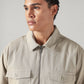 Men's Solid Relaxed Fit Shacket - Detail View
