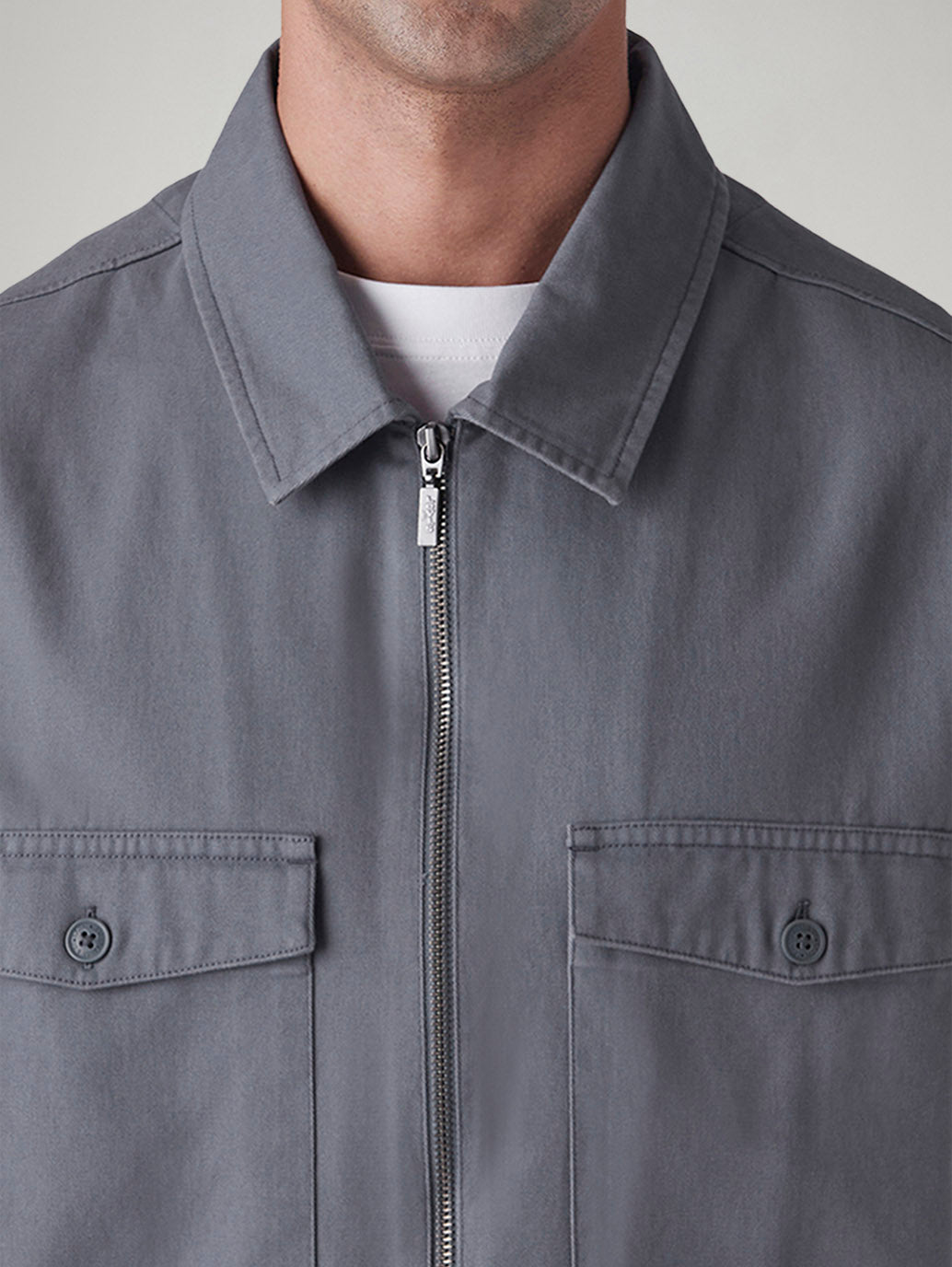 Men's Solid Relaxed Fit Shirt - Detail View