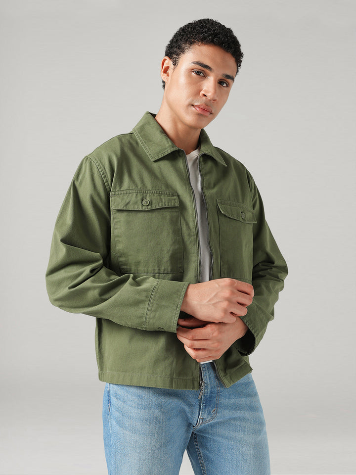 Men's Solid Relaxed Fit Shacket