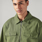 Men's Solid Relaxed Fit Shacket - Detail View