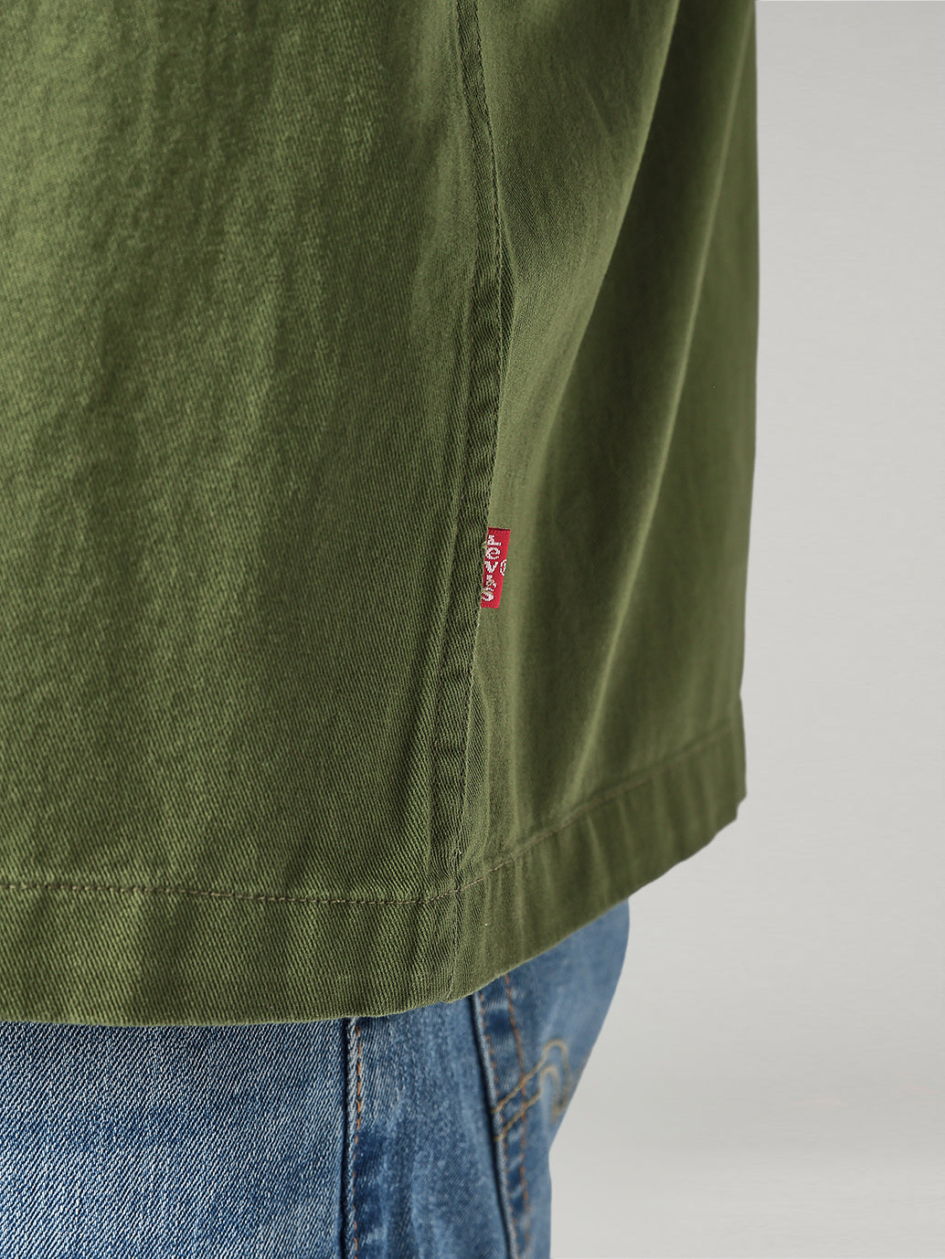 Men's Solid Relaxed Fit Shacket - Detail View
