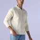 Men's Solid Relaxed Fit Redloop Sweater - Side View