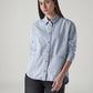 Women's Solid Relaxed Fit Denim Shirt - Front View