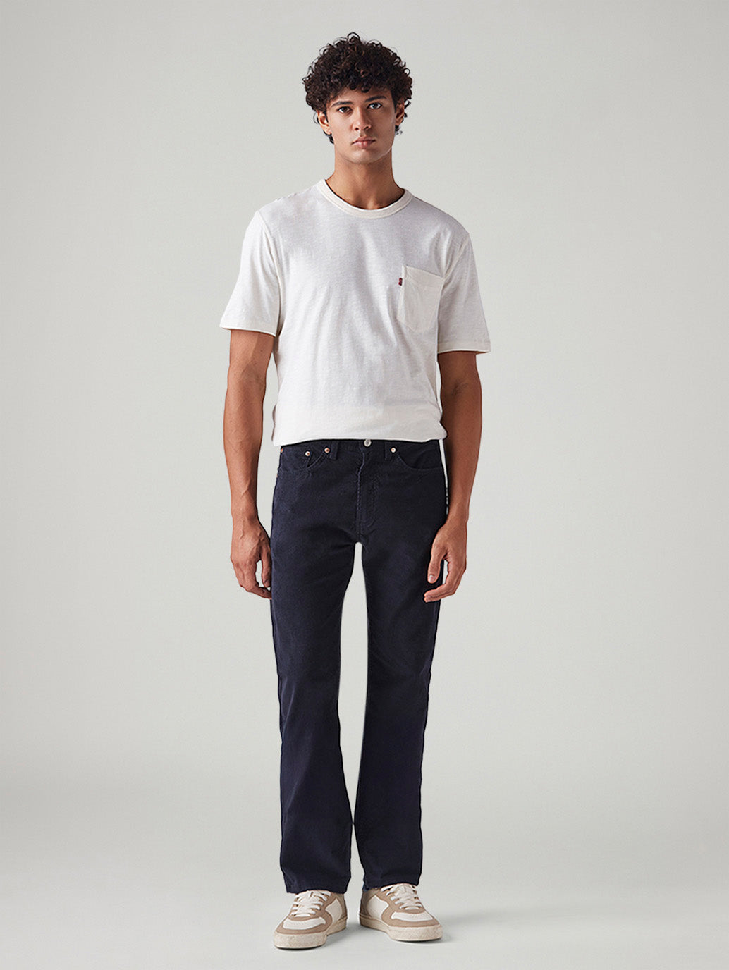Men's 505 Navy Straight Fit Mid Rise Chinos - Front View