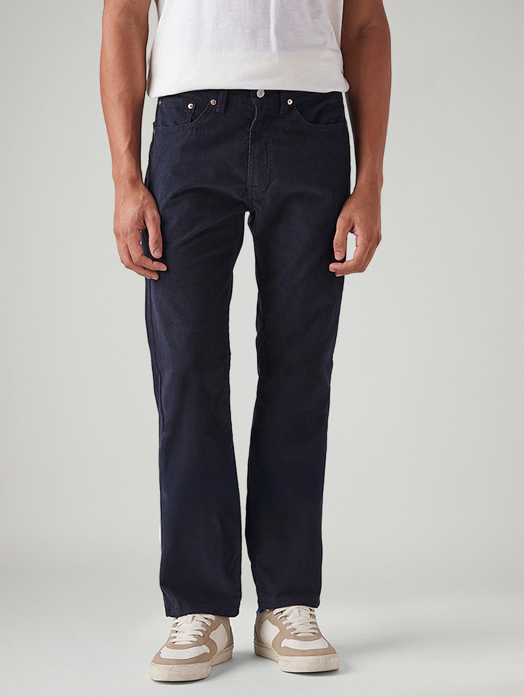 Men's 505 Navy Straight Fit Mid Rise Chinos - Front View