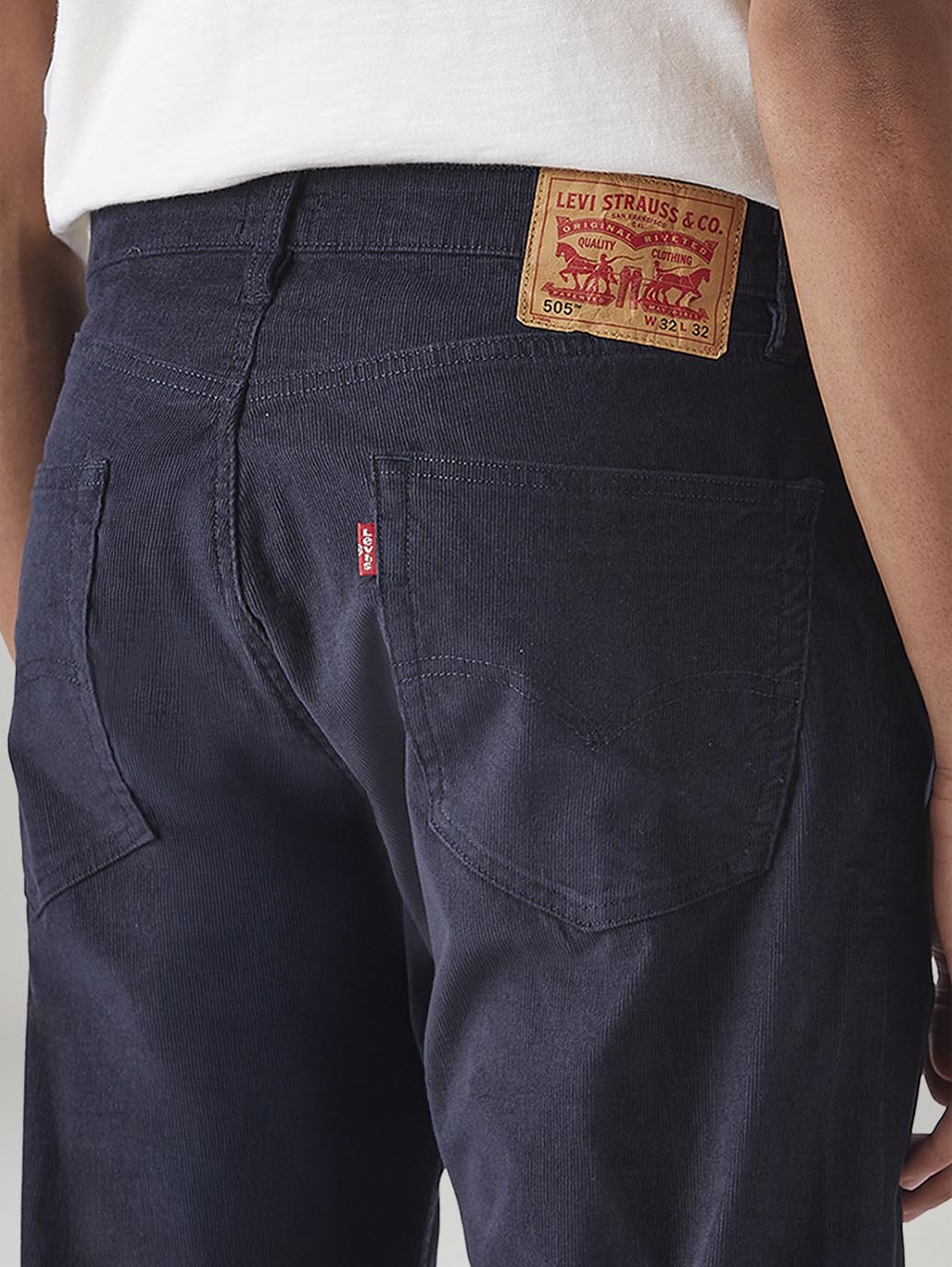 Men's 505 Navy Straight Fit Mid Rise Chinos - 20 View