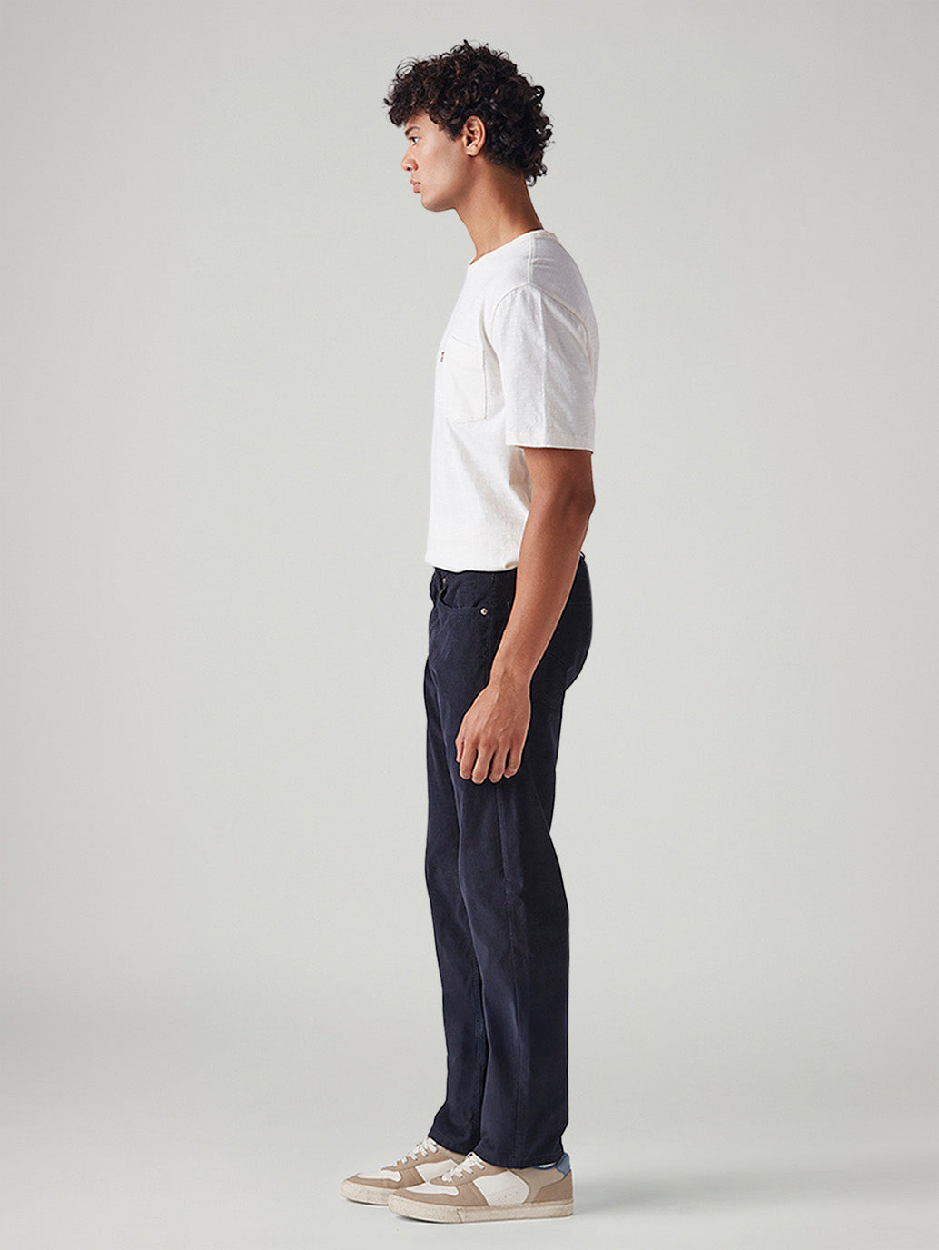 Men's 505 Navy Straight Fit Mid Rise Chinos - Side View