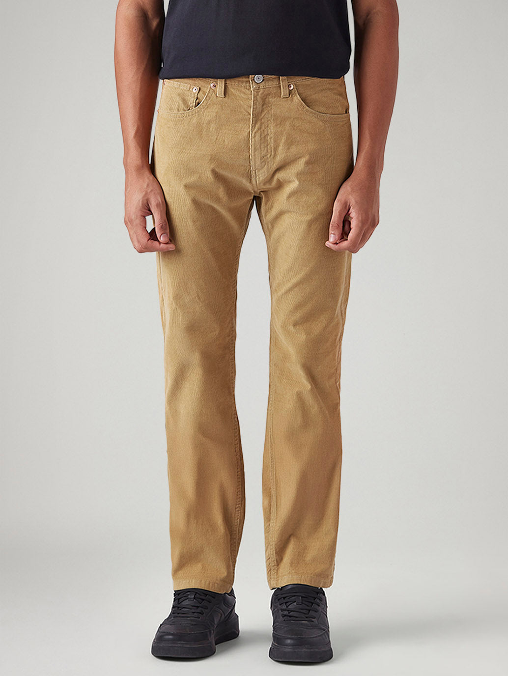 Men's 505 Khaki Straight Fit Mid Rise Corduroy Chinos - Front View