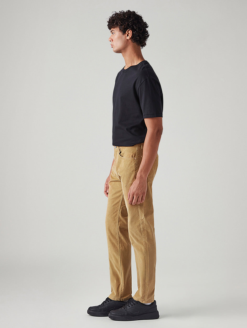Men's 505 Khaki Straight Fit Mid Rise Corduroy Chinos - Side View