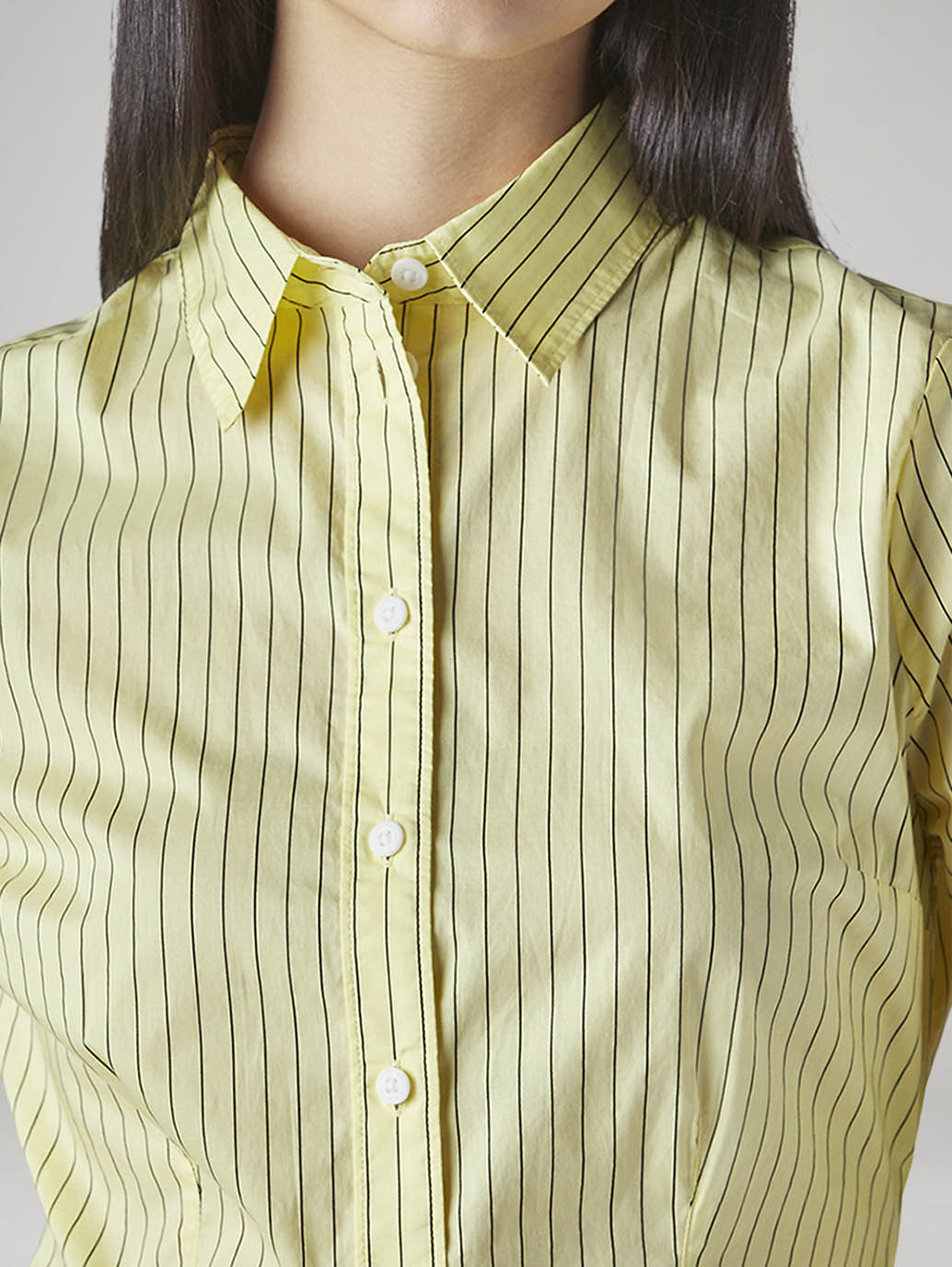 Women's Striped Slim Fit Poplin Shirt - Detail View