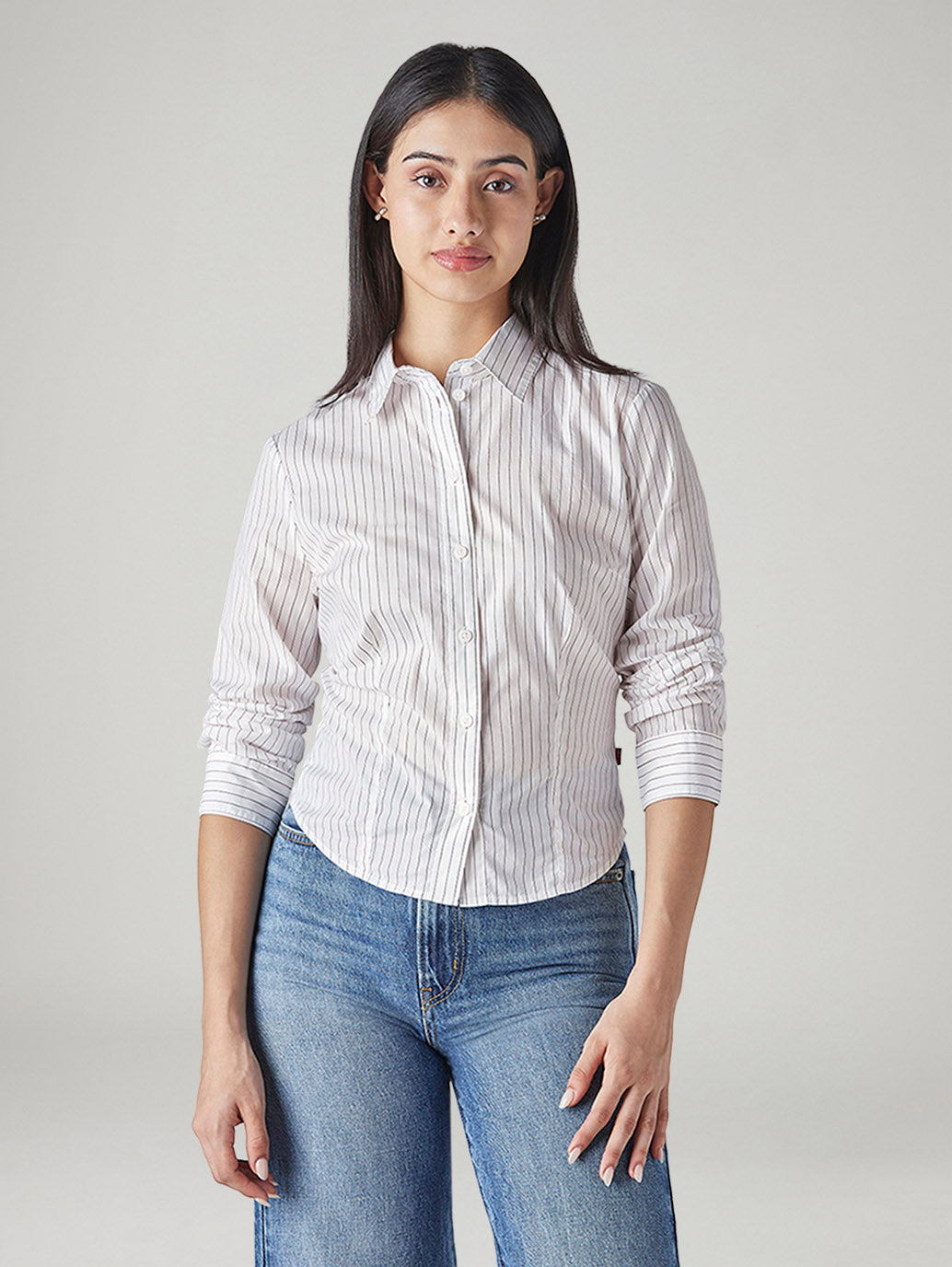 Women's Striped Slim Fit Poplin Shirt - 20 View