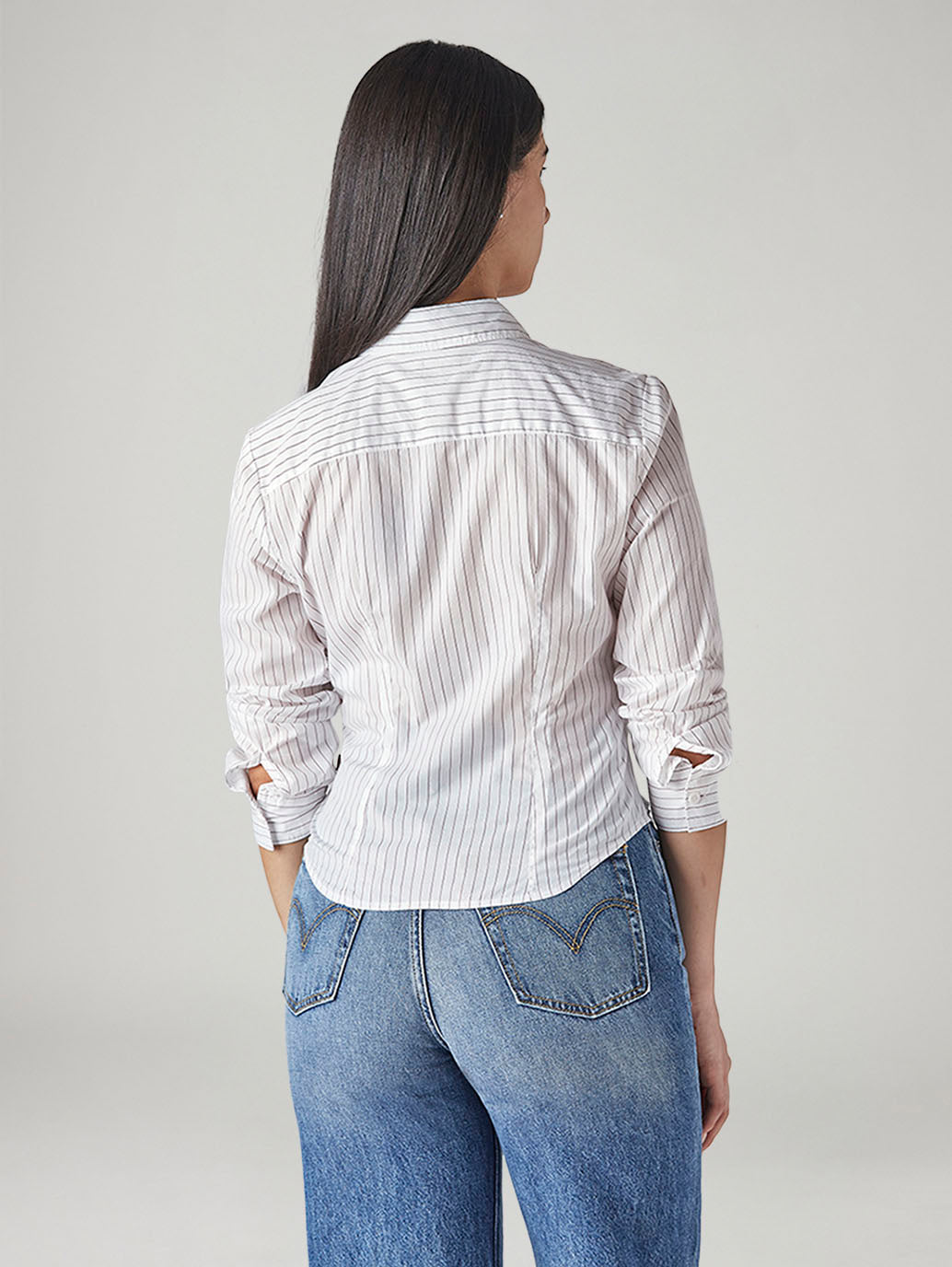 Women's Striped Slim Fit Poplin Shirt - 20 View