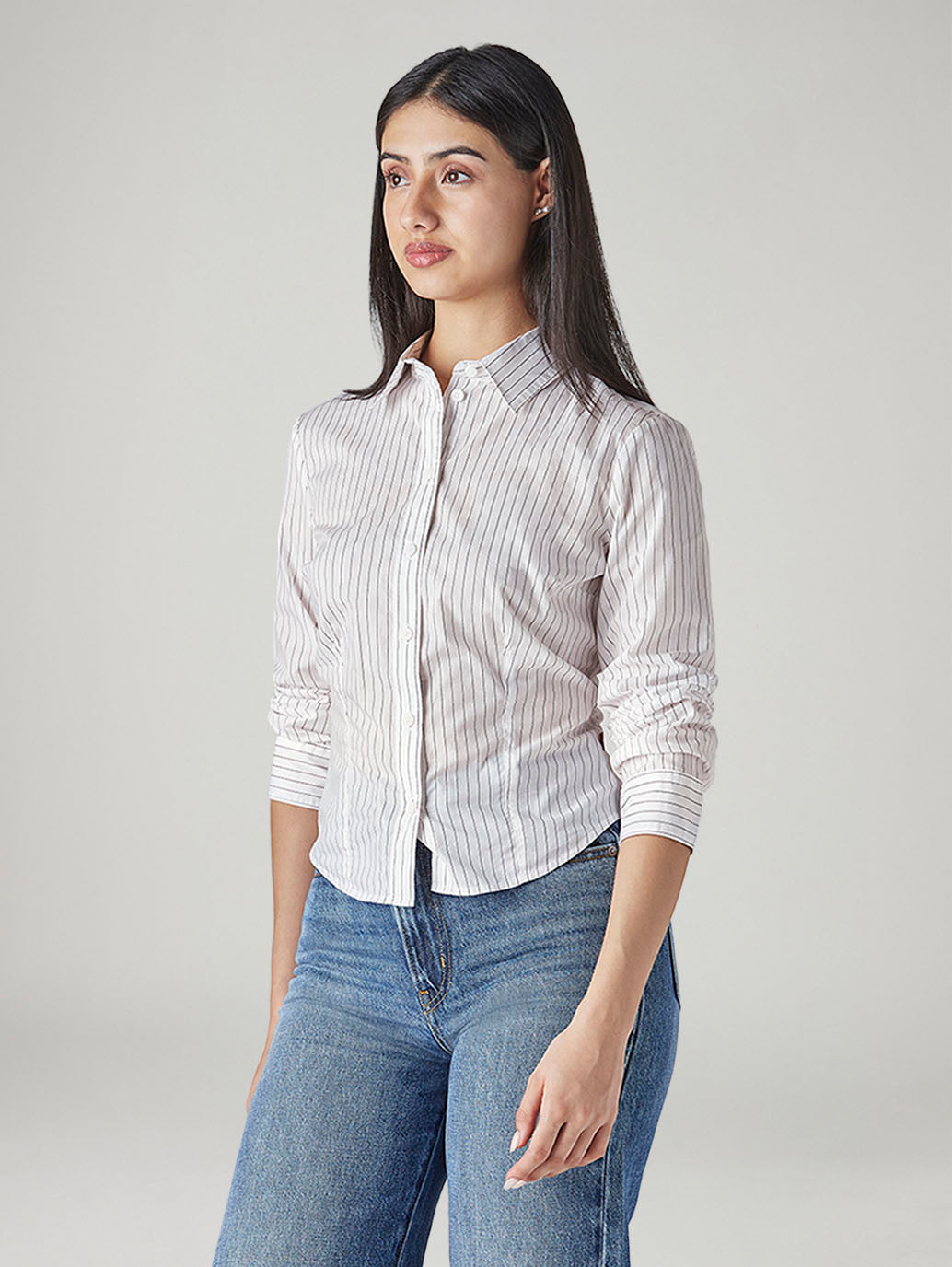 Women's Striped Slim Fit Poplin Shirt - 20 View