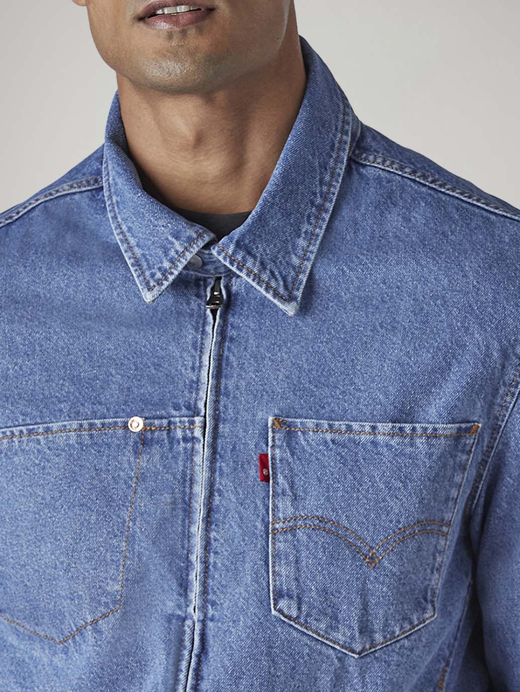 Men's Solid Regular Fit Denim Jacket - 20 View