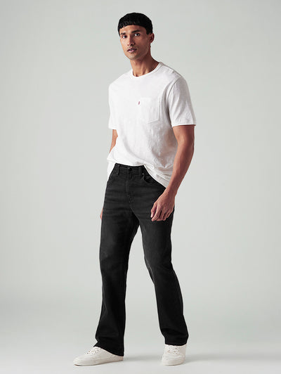 Men's 527 Black Bootcut Fit Mid Rise Redloop Jeans-image-20