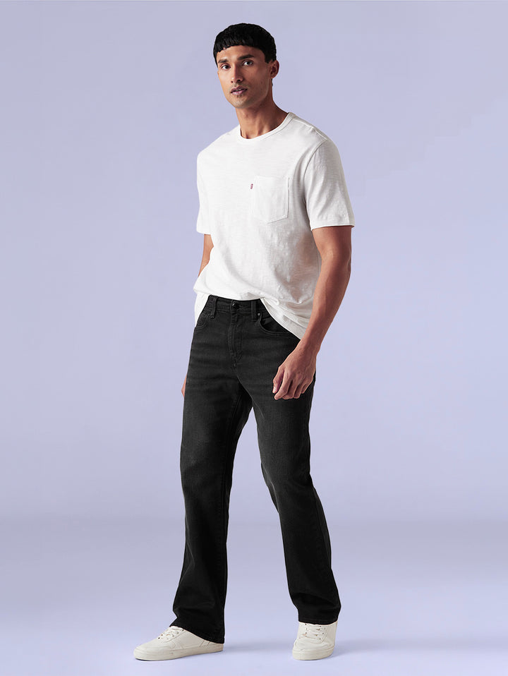 Men's 527 Black Bootcut Fit Mid Rise Redloop Jeans