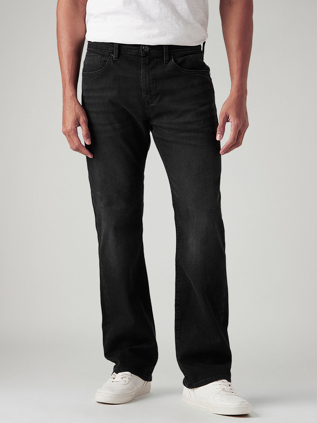 Men's 527 Black Bootcut Fit Mid Rise Redloop Jeans - Front View