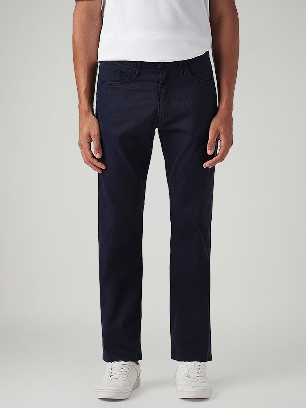 Men's 513 Navy Slim Straight Fit Mid Rise Chinos - Front View