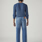 Men's 568 Light Indigo Loose Fit Mid Rise Jeans - Back View