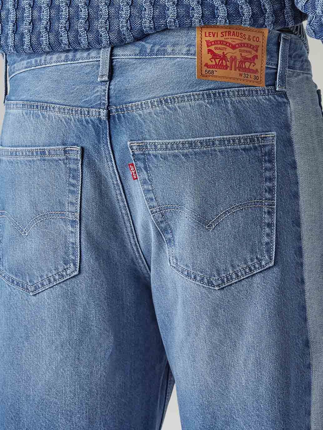 Men's 568 Light Indigo Loose Fit Mid Rise Jeans - Detail View