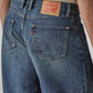 Men's Tinted Dark Indigo Extra Baggy Fit Mid Rise Jeans - 20 View