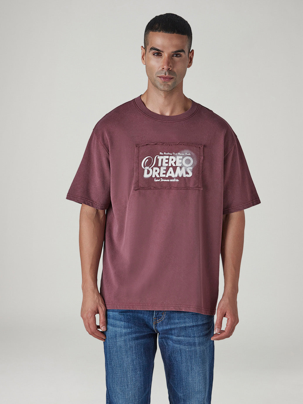 Men's Typography Printed Regular Fit T-Shirt - Front View