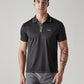 Men's Solid Black Tech Polo T-shirt - Front View
