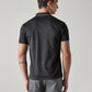Men's Solid Black Tech Polo T-shirt - Back View