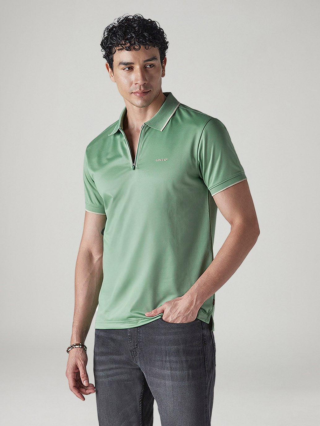 Men's Solid Tech Polo T-shirt