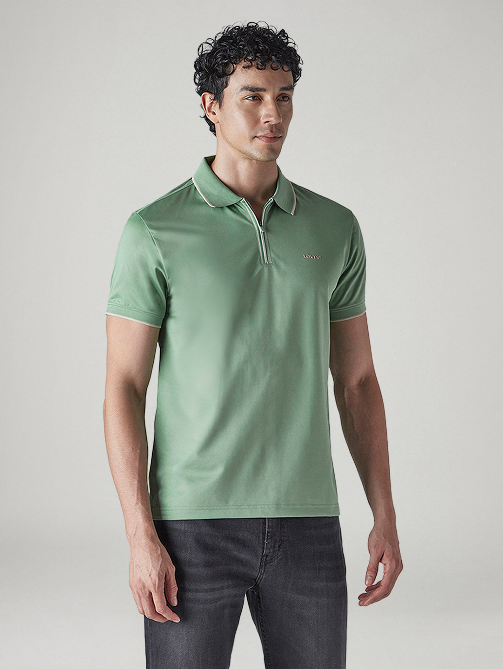Men's Solid Tech Polo T-shirt - Side View