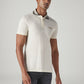 Men's Colorblock Off-White Tech Pique Polo T-shirt - Front View