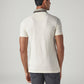 Men's Colorblock Off-White Tech Pique Polo T-shirt - Back View
