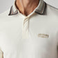 Men's Colorblock Off-White Tech Pique Polo T-shirt - Detail View