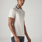Men's Colorblock Off-White Tech Pique Polo T-shirt - Side View