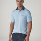 Men's Colorblock Light Blue Tech Pique Polo T-shirt - Styleshot View