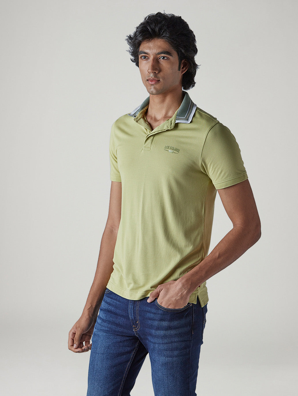 Men's Colorblock Pique Tech Polo T-Shirt - Side View