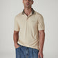 Men's Colorblock Beige Tech Pique Polo T-shirt - Styleshot View