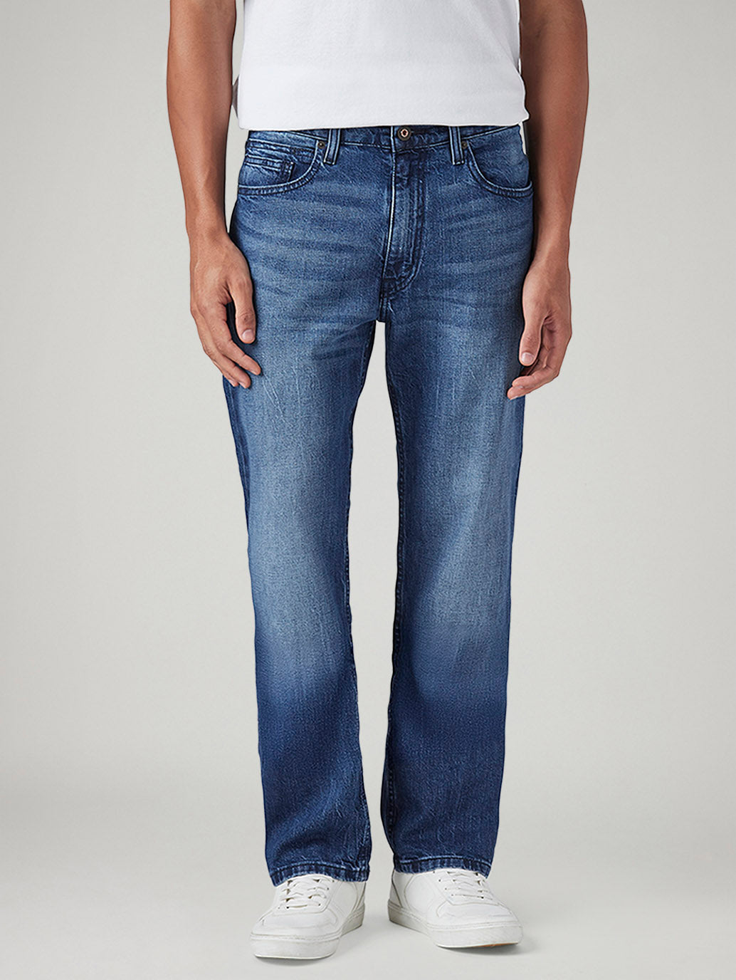 Men's 511 Blue Slim Fit Mid Rise Jeans - Front View
