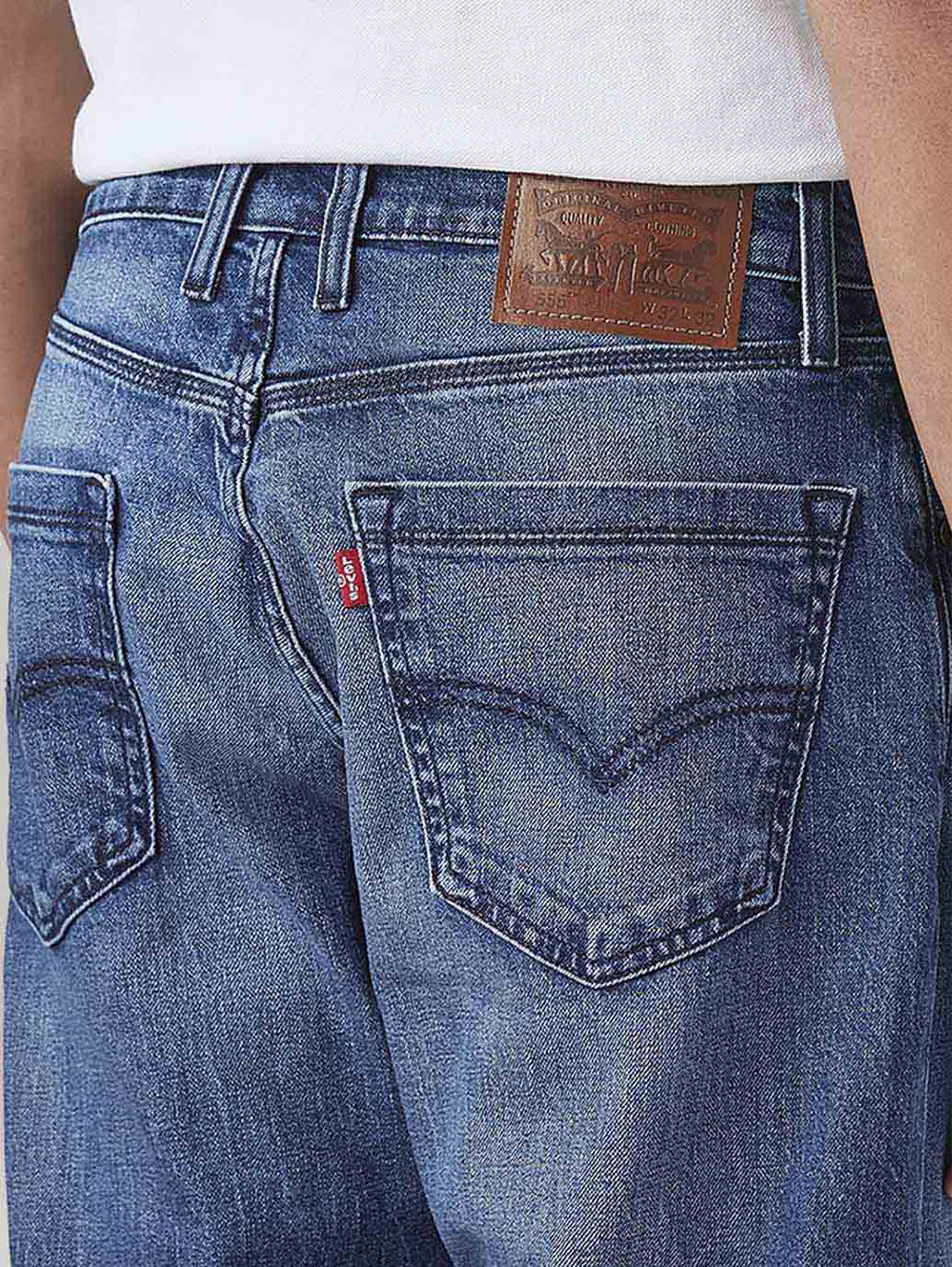 Men's 511 Blue Slim Fit Mid Rise Jeans - Detail View