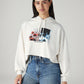 Women's Graphic Print White Hooded Sweatshirt - 20 View