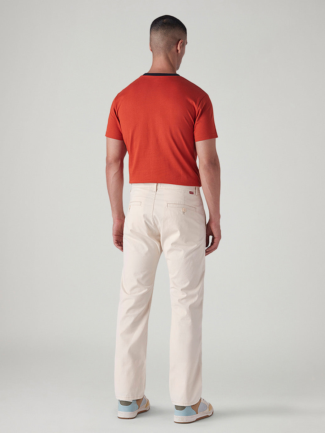 Men's 505 Off White Straight Fit Mid Rise Chinos - Back View
