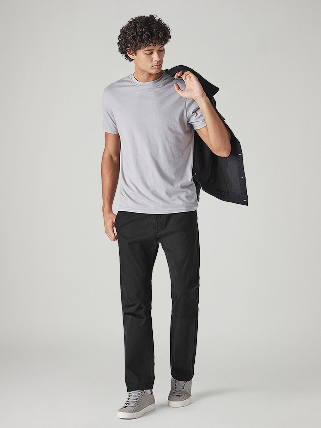 Men's 505 Black Straight Fit Mid Rise Chinos