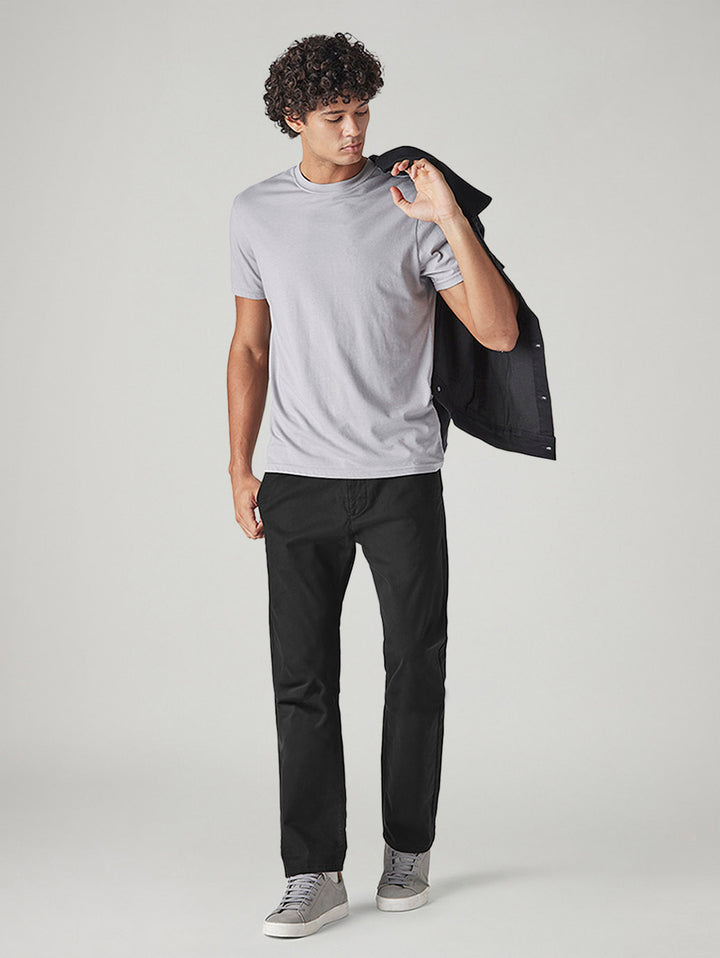 Men's 505 Black Straight Fit Mid Rise Chinos