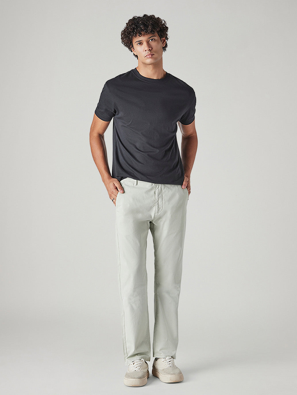 Men's 505 Off White Straight Fit Mid Rise Chinos