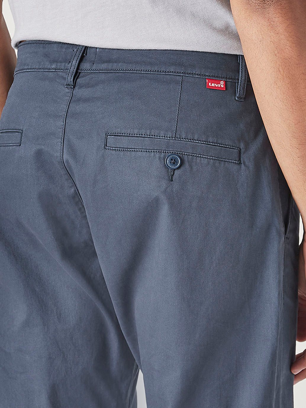 Men's 505 Blue Straight Fit Mid Rise Chinos - Detail View
