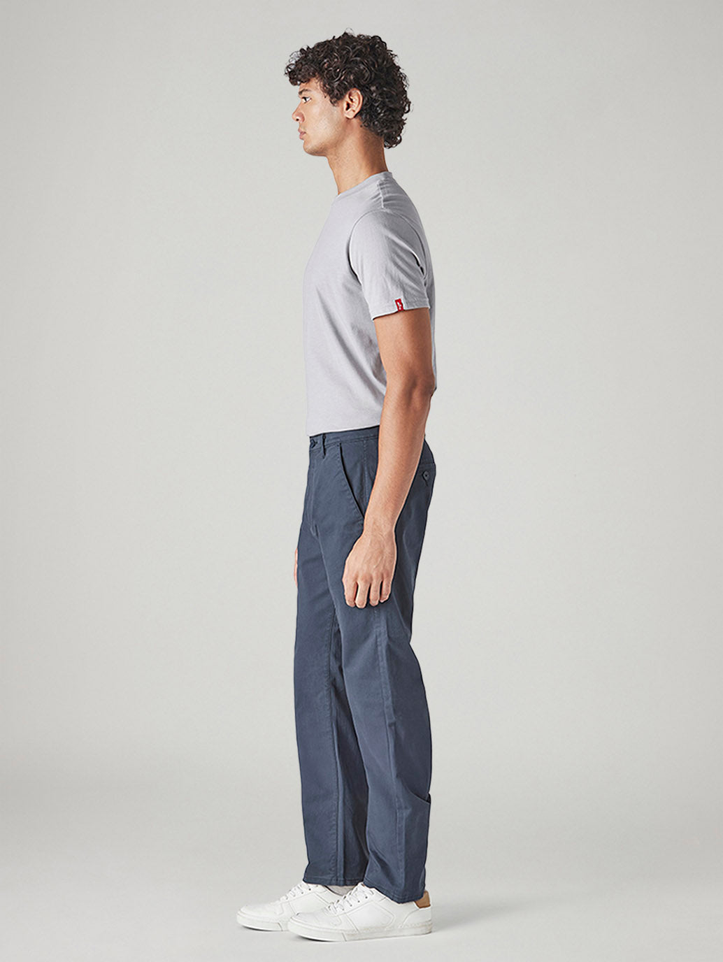 Men's 505 Blue Straight Fit Mid Rise Chinos - Side View