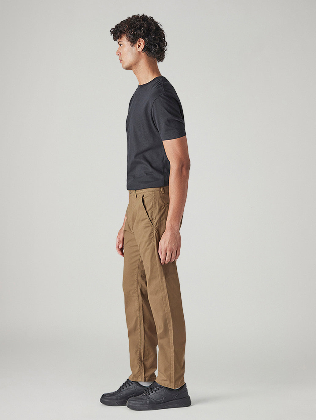 Men's 505 Light Brown Straight Fit Mid Rise Chinos - Side View
