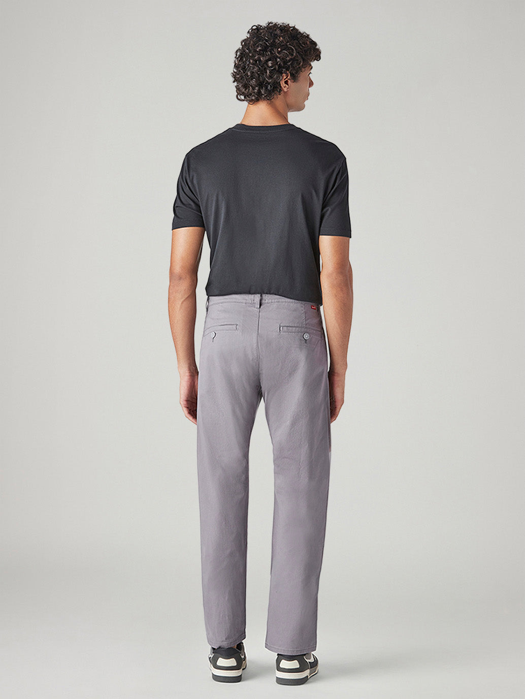 Men's 505 Grey Straight Fit Mid Rise Chinos - Back View