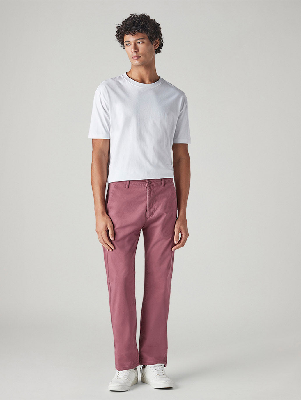 Men's 505 Mauve Straight Fit Mid Rise Chinos - Front View